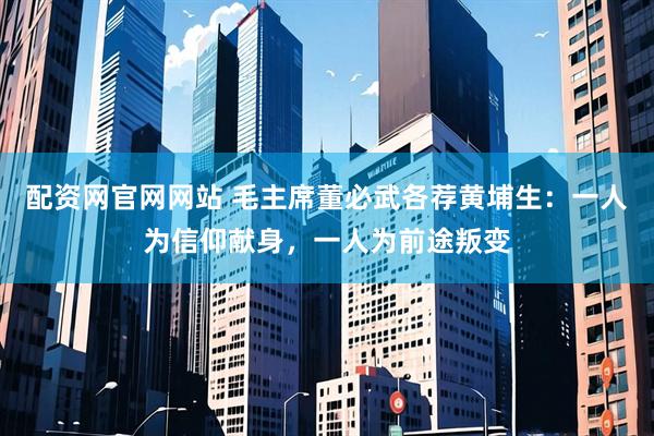 配资网官网网站 毛主席董必武各荐黄埔生：一人为信仰献身，一人为前途叛变